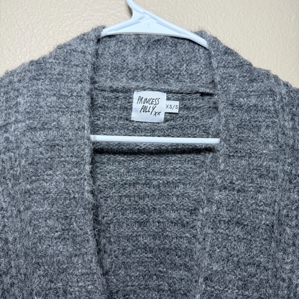 Princess Polly Charcoal Gray Paisleigh Women's Cardigan - Picture 5 of 6